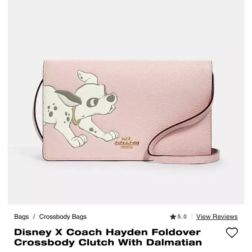Coach Disney Dog Pink Leather Shoulder Wallet Crossbody Hayden JAPAN Dalmatian - Picture 8 of 9